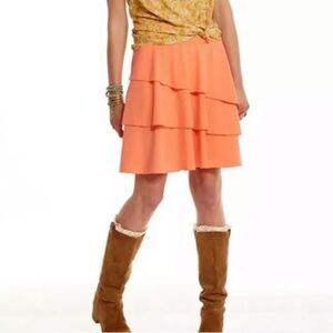 Matilda Jane Blondie Bar Tiered Skirt, Women’s Size Small, Coral Orange